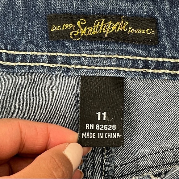 Southpole Embellished Pockets Women's Medium Wash Denim Jean Shorts Y2K - Picture 5 of 10